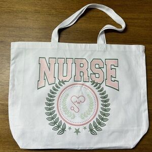 NEW White and Pink Nurse Tote Bag